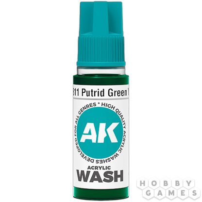 Краска AK Interactive Acrylic Washes: Putrid Green Wash AK19311 (18 мл)