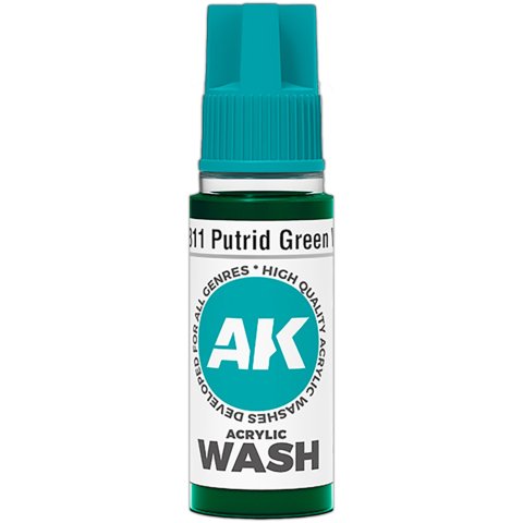 Краска AK Interactive Acrylic Washes: Putrid Green Wash AK19311 (18 мл)