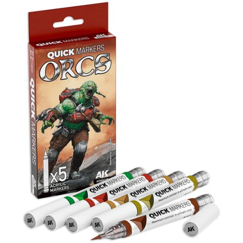 Набор маркеров AK Interactive Quick Markers Orcs AKMQ106