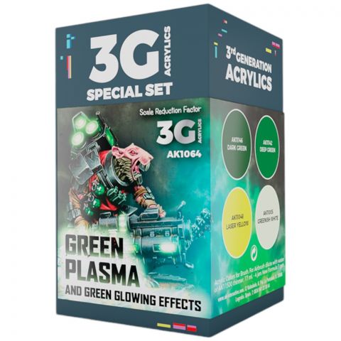 Набор красок AK Interactive Wargame Color: Green Plasma and Glowing Effects AK1064