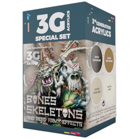 Набор красок AK Interactive Wargame Color: Bones and Skeletons AK1069