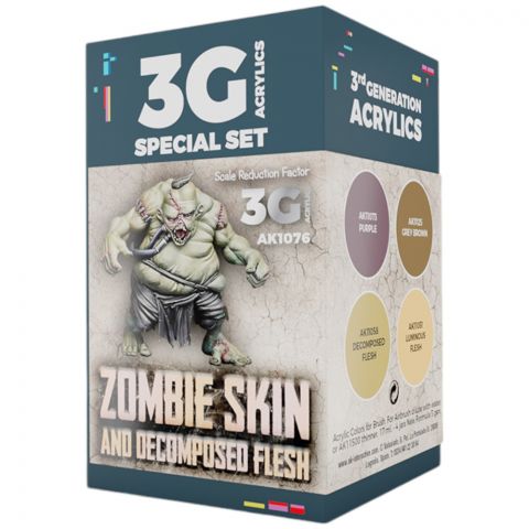 Набор красок AK Interactive Wargame Color: Zombie Skin AK1076