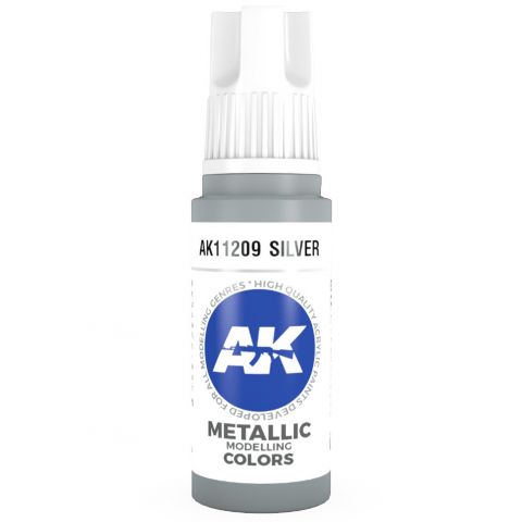 Краска AK Interactive Metallic: Silver AK11209 (17 мл)