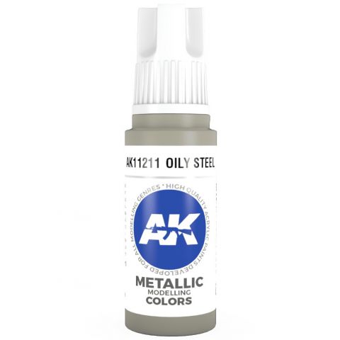 Краска AK Interactive Metallic: Oily Steel AK11211 (17 мл)