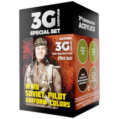 Набор красок AK Interactive: WWII Soviet Pilot Uniform Colors AK11692