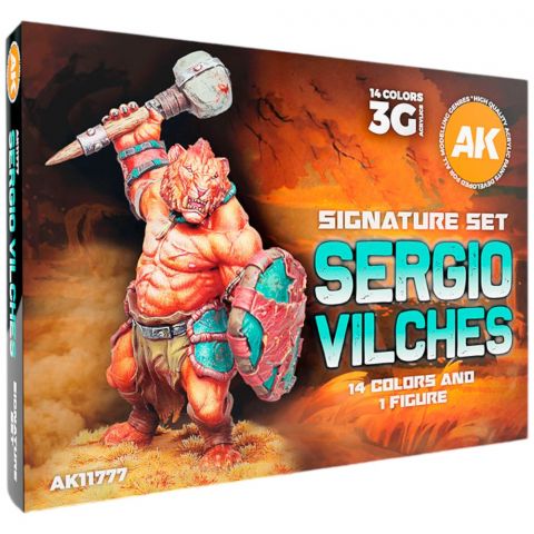 Набор красок AK Interactive Signature: Sergio Vilches – 14 Colors & 1 Figure AK11777