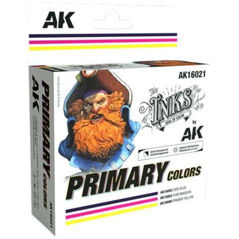 Набор красок AK Interactive The Inks: Primary Colors AK16021