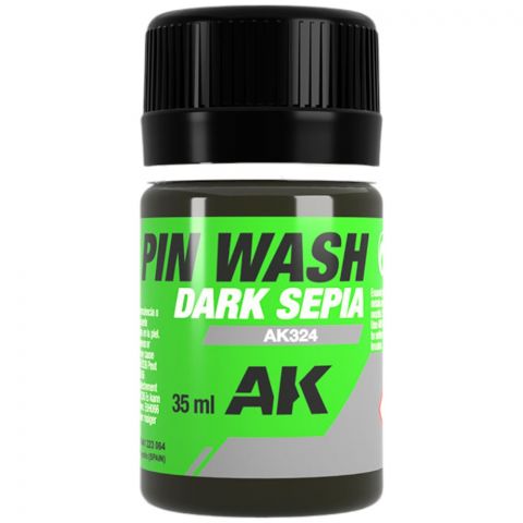 Краска AK Interactive Washes: Dark Sepia Pin Wash AK324 (35 мл)