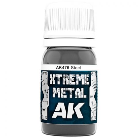 Краска AK Interactive Metallic: Xtreme Metal Steel AK476 (30 мл)