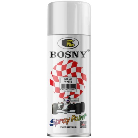 Краска Bosny "Белый глянцевый" RAL 9003 (520 мл)