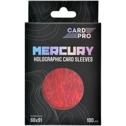 Протекторы голографические Card-Pro (100 шт., 66x91 мм), красные