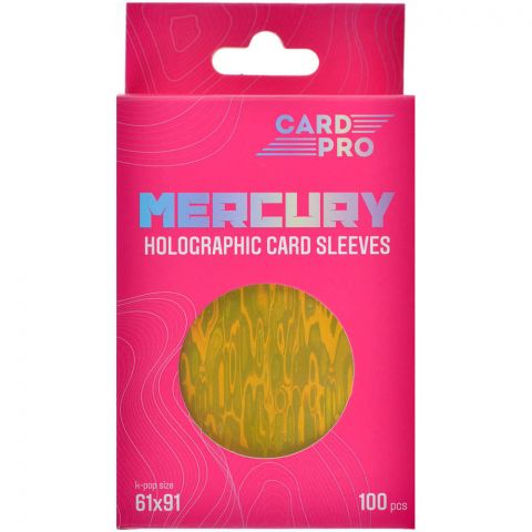 Протекторы голографические Card-Pro k-pop size (100 шт., 61x91 мм), жёлтые
