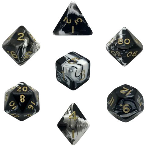 Набор кубиков Dice and Games: Marble Black, 7 шт.