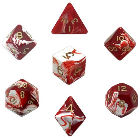 Набор кубиков Dice and Games: Marble Red, 7 шт.