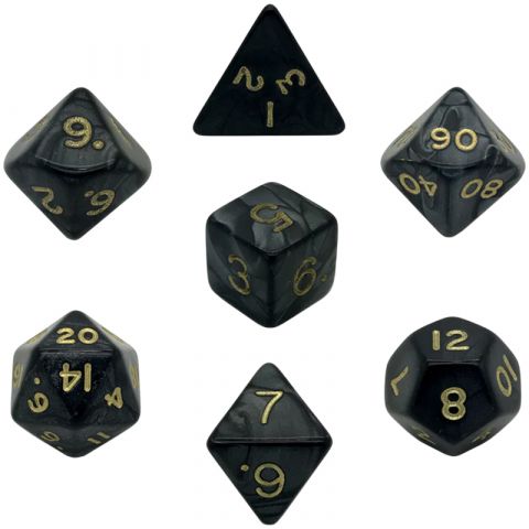 Набор кубиков Dice and Games: Pearl Black, 7 шт.