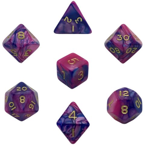 Набор кубиков Dice and Games: Toxic Pink and Blue, 7 шт.