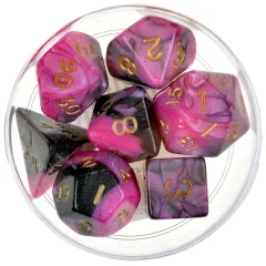 Набор кубиков Dice and Games: Toxic Pink and Black, 7 шт.
