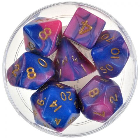 Набор кубиков Dice and Games: Toxic Pink and Blue, 7 шт.