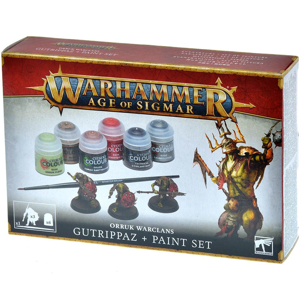 Набор миниатюр Warhammer Games Workshop Orruk Warclans: Gutrippaz + Paint Set 60-09 Orruk Warclans: Gutrippaz + Paint Set - фото 1