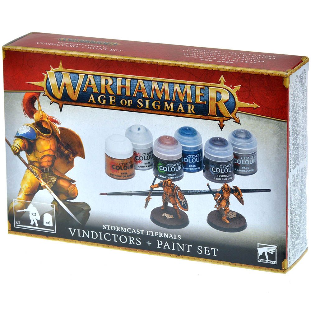 Набор миниатюр Warhammer Games Workshop Stormcast Eternals: Vindictors + Paint Set 60-10 Stormcast Eternals: Vindictors + Paint Set - фото 1