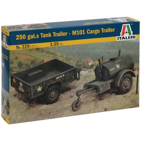 Набор прицепов 250 gal.s Tank Trailer – M101 Cargo Trailer (1:35)