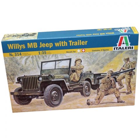 Автомобиль Willys MB Jeep with trailer (1:35)