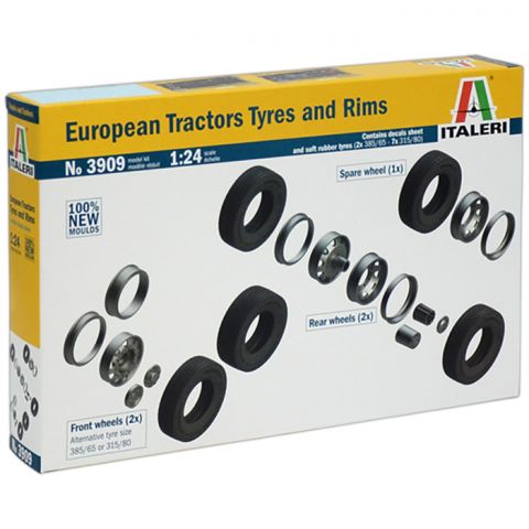 Диски и шины для европейских грузовиков European Tractors Tyres and Rims (1:24)