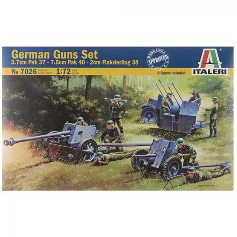 Набор пушек German Guns Set: 3.7cm Pak 37, 7.5cm Pak 40, 2cm Flakvierling 38 (1:72)