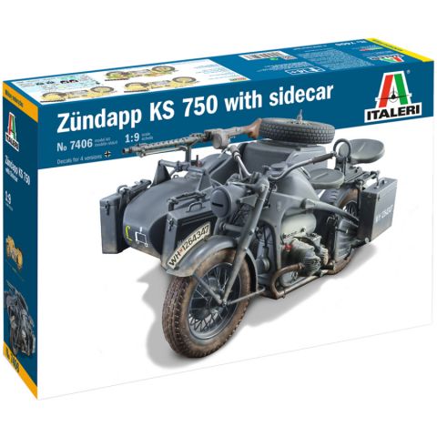 Мотоцикл Zundapp KS 750 с коляской (1:9)