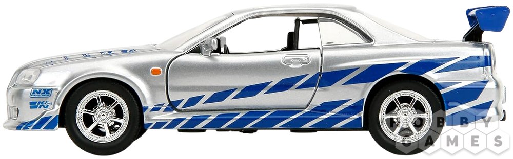 Модель машинки Fast and Furious: Brian&#039;s Nissan Skyline GTR R34 (1:32) фото 3