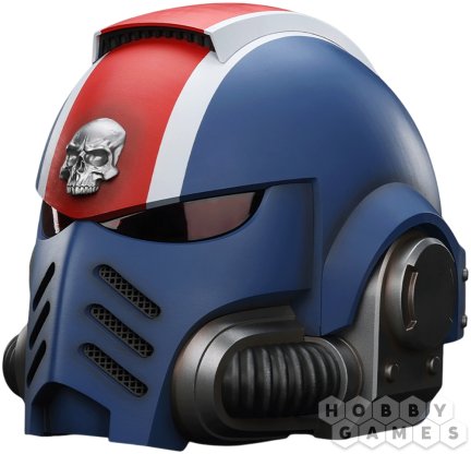 Фигурка JoyToy. Space Marine 2: Ultramarines Lieutenant Titus&#039; MKX Helmet &amp; Display Stand фото 4