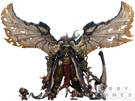 Фигурка JoyToy. Warhammer 40,000: Mortarion, Daemon Primarch of Nurgle with Ancient weapons The Lantern and Silence фото 2