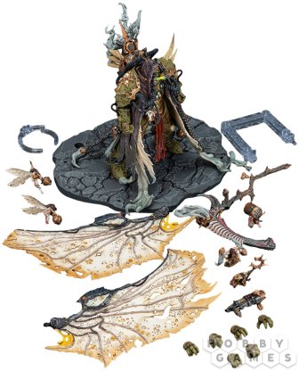 Фигурка JoyToy. Warhammer 40,000: Mortarion, Daemon Primarch of Nurgle with Ancient weapons The Lantern and Silence фото 5