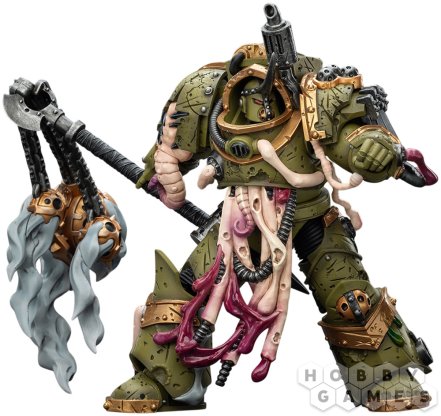 Фигурка JoyToy. Warhammer 40,000: Death Guard Blightlord Terminator 2 with Flail of Corruption фото 3