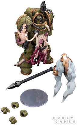 Фигурка JoyToy. Warhammer 40,000: Death Guard Blightlord Terminator 2 with Flail of Corruption фото 5