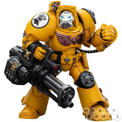 Фигурка JoyToy. Warhammer 40,000: Imperial Fists Terminator 3 with Power Fist and Assault Cannon