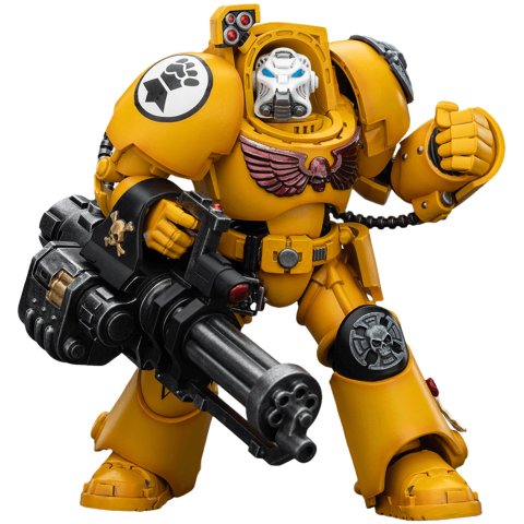 Фигурка JoyToy. Warhammer 40,000: Imperial Fists Terminator 3 with Power Fist and Assault Cannon