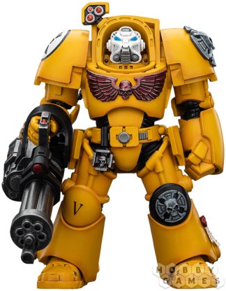 Фигурка JoyToy. Warhammer 40,000: Imperial Fists Terminator 3 with Power Fist and Assault Cannon фото 2