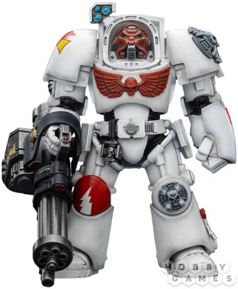 Фигурка JoyToy. Warhammer 40,000: White Scars Terminator 3 with Power Fist and Assault Cannon фото 2