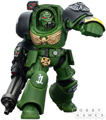 Фигурка JoyToy. Warhammer 40,000: Salamanders Terminator 3 with Power Fist and Assault Cannon фото 3