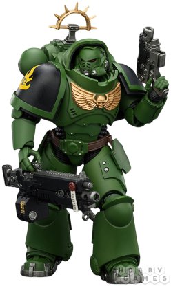 Фигурка JoyToy. Space Marine 2: Game Edition Salamanders Heavy Intercessor with Heavy Bolt Rifle and Bolt Pistol фото 3