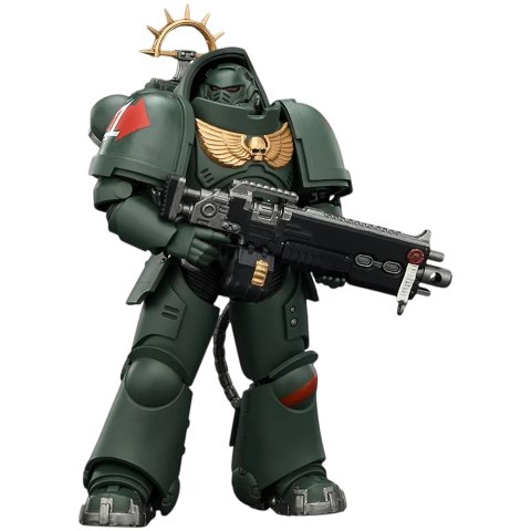 Фигурка JoyToy. Space Marine 2: Game Edition Dark Angels Heavy Intercessor with Heavy Bolt Rifle and Bolt Pistol