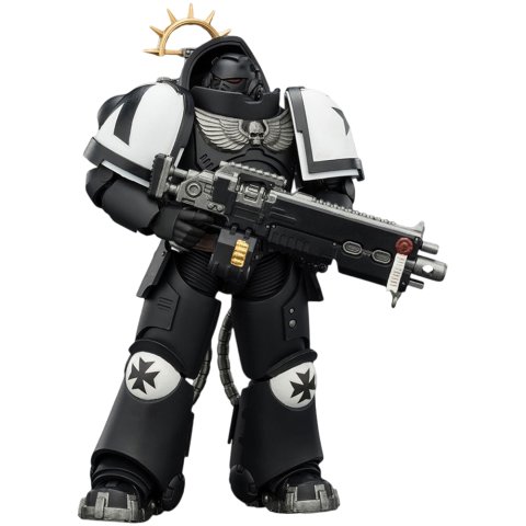 Фигурка JoyToy. Space Marine 2: Game Edition Black Templars Heavy Intercessor with Heavy Bolt Rifle and Bolt Pistol