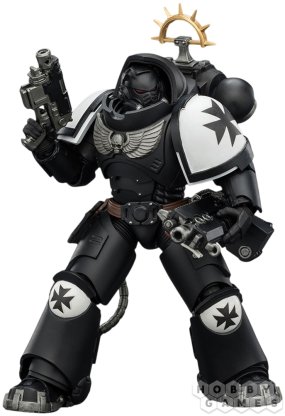 Фигурка JoyToy. Space Marine 2: Game Edition Black Templars Heavy Intercessor with Heavy Bolt Rifle and Bolt Pistol фото 3