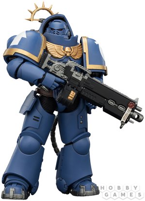 Фигурка JoyToy. Space Marine 2: Game Edition Ultramarines Heavy Intercessor with Heavy Bolt Rifle and Bolt Pistol фото 3