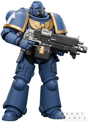 Фигурка JoyToy. Warhammer 40,000: Ultramarines Intercessor with Bolt Rifle, Bolt Pistol and Chainsword фото 3