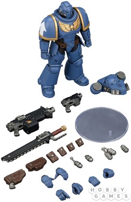 Фигурка JoyToy. Warhammer 40,000: Ultramarines Intercessor with Bolt Rifle, Bolt Pistol and Chainsword фото 6