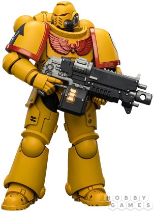Фигурка JoyToy. Warhammer 40,000: Imperial Fists Intercessor with Bolt Rifle, Bolt Pistol and Chainsword фото 3