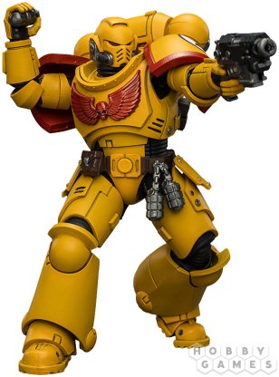 Фигурка JoyToy. Warhammer 40,000: Imperial Fists Intercessor with Bolt Rifle, Bolt Pistol and Chainsword фото 4
