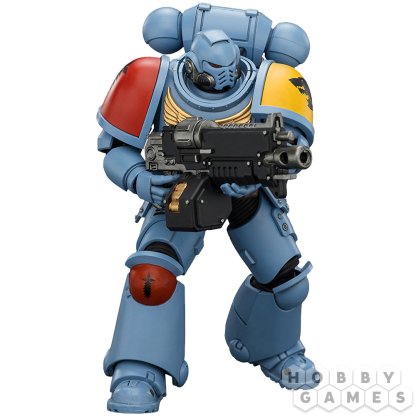 Фигурка JoyToy. Warhammer 40,000: Space Wolves Intercessor with Bolt Rifle, Bolt Pistol and Chainsword
